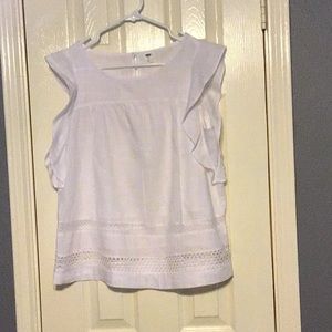 Old Navy white ruffled blouse